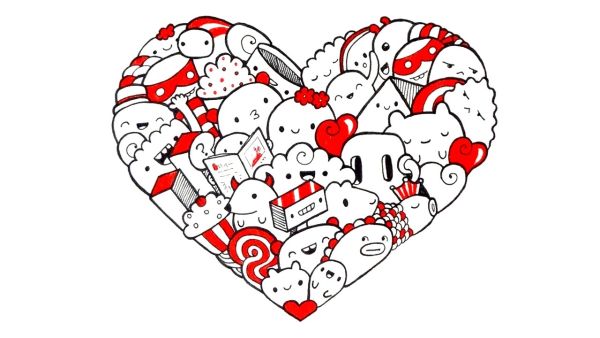 gambar doodle love