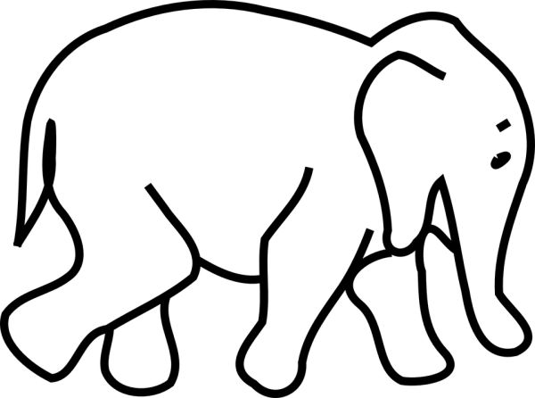 gambar gajah sederhana