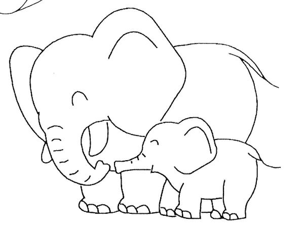 gambar gajah untuk mewarnai