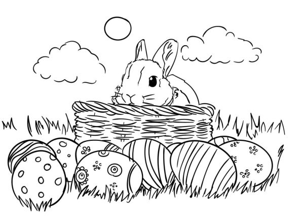 gambar kelinci dan telur paskah