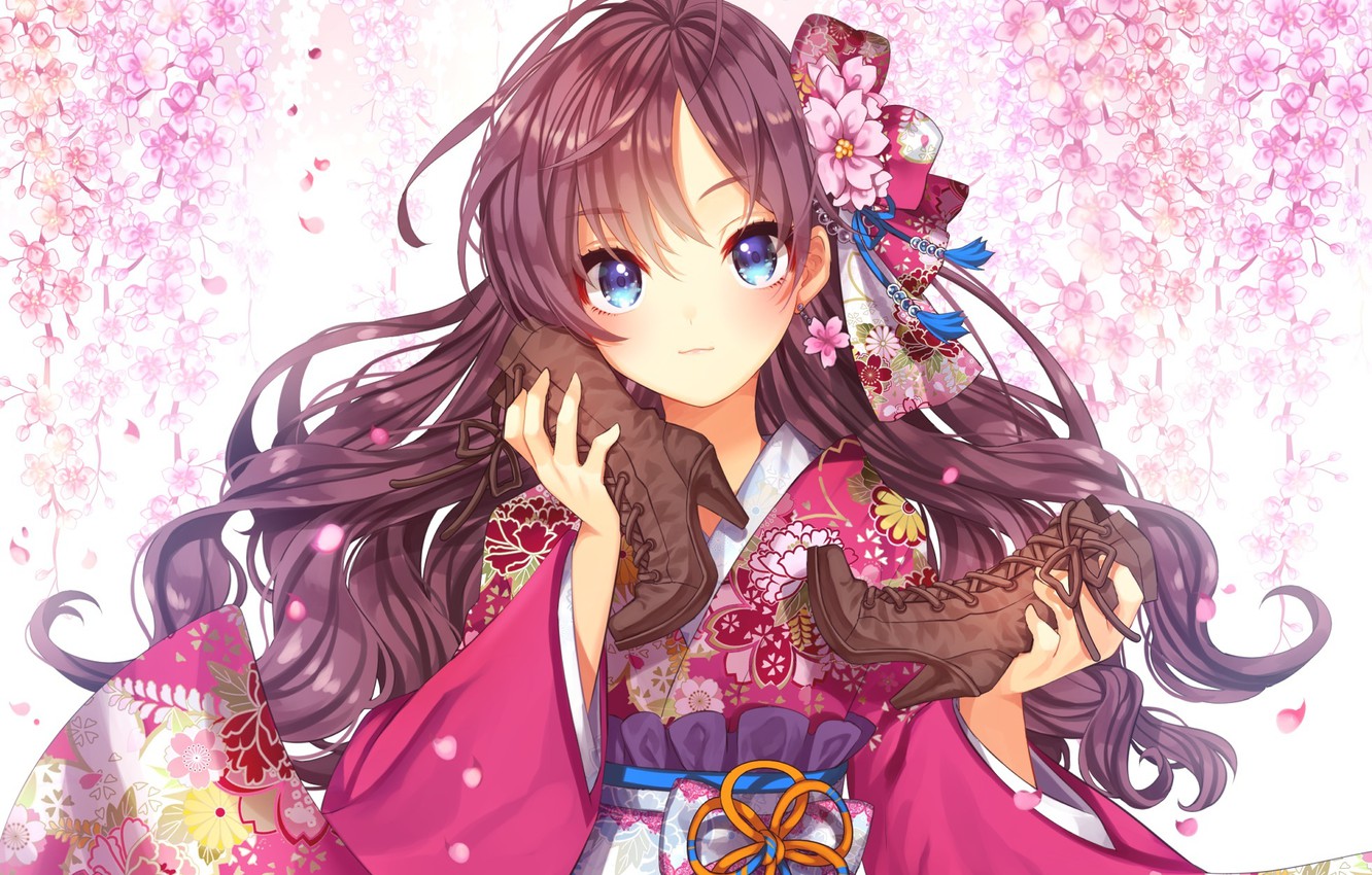 gambar anime cewek kimono