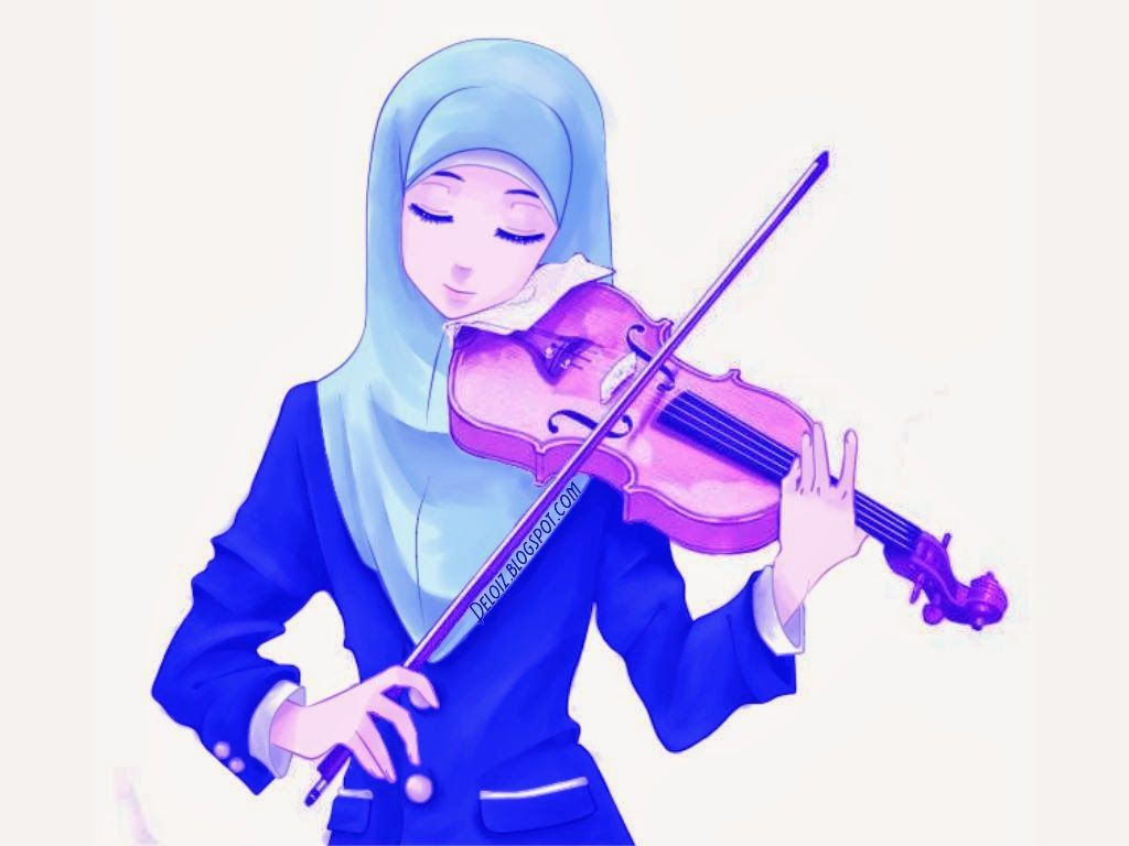 contoh gambar kartun muslimah