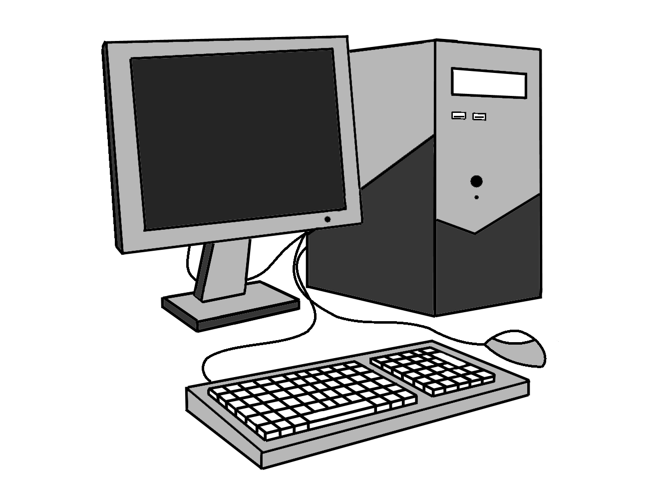 contoh gambar komputer kartun
