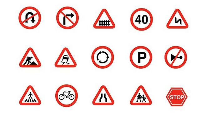 simbol gambar rambu lalu lintas