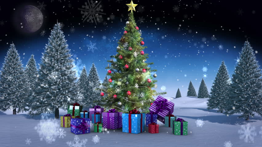 animasi hd gambar pohon natal