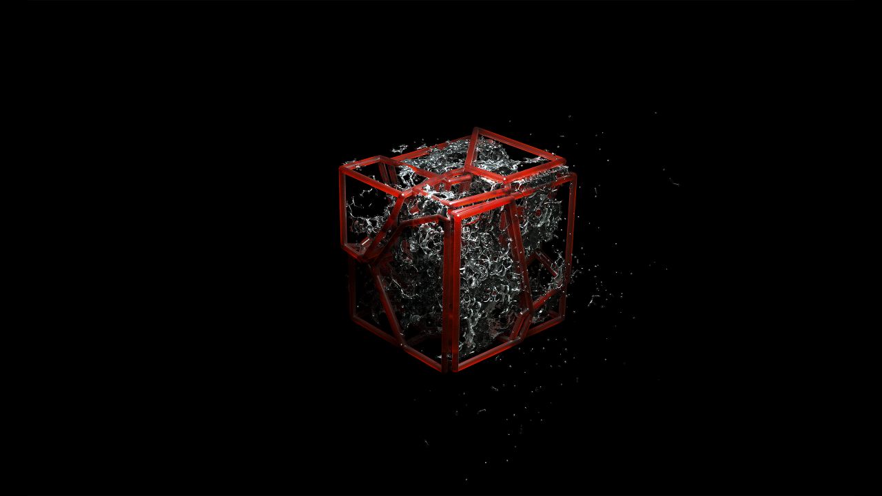 gambar kubus animasi merah