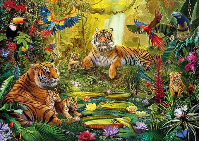 gambar montase hewan harimau