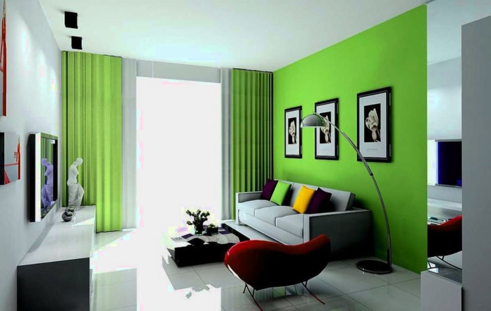 contoh gambar interior rumah warna hijau