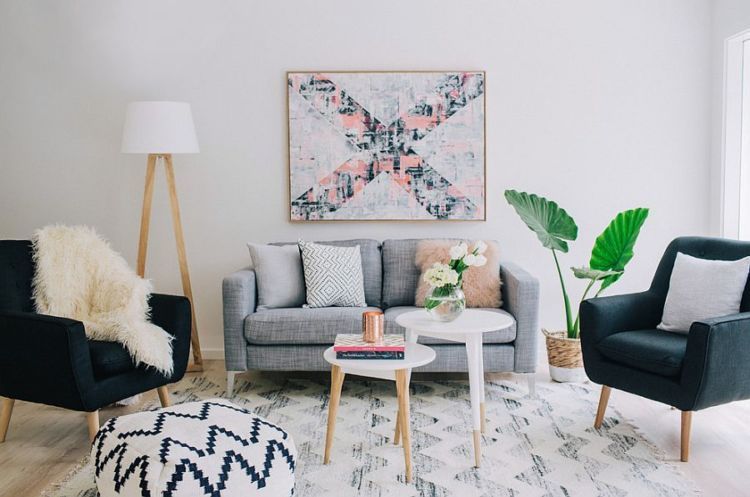 gambar dekorasi ruang keluarga ala skandinavia