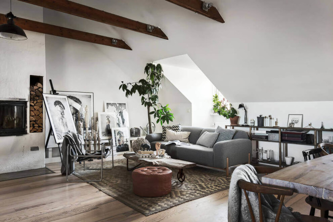gambar desain interior skandinavia ruang keluarga