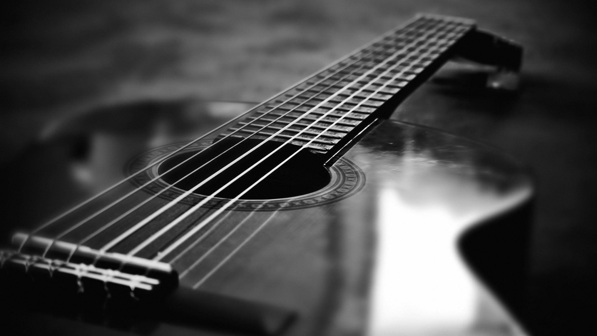 gambar gitar akustik hitam putih