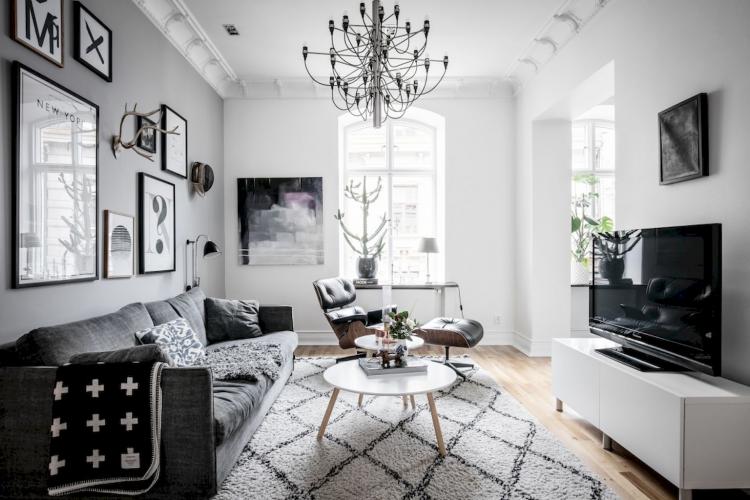 gambar ruang keluarga konsep skandinavia