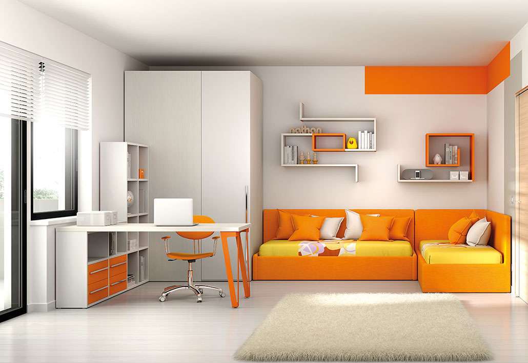 interior rumah warna orange