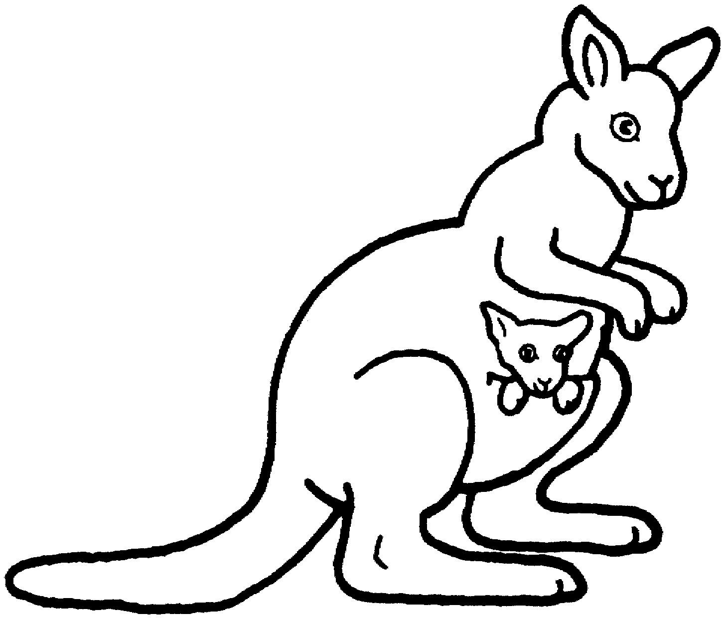 gambar kanguru untuk diwarnai