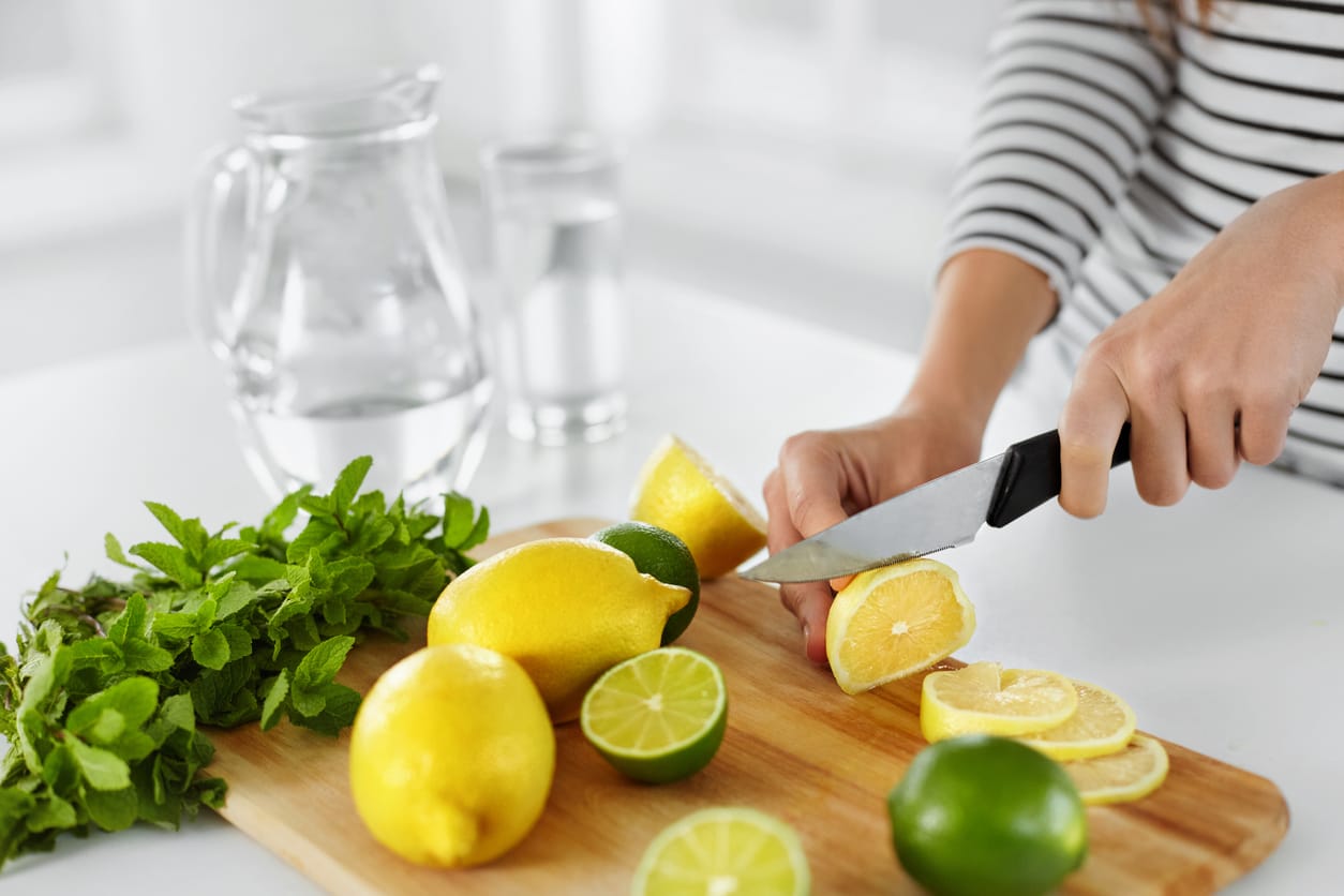segar jeruk lemon gambar