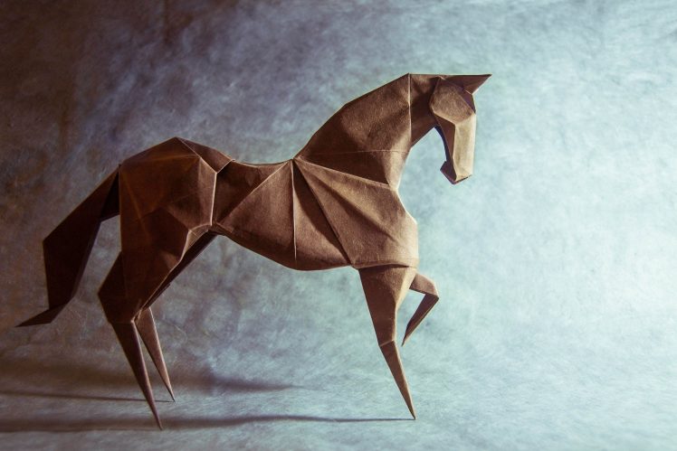 gambar origami kertas kuda
