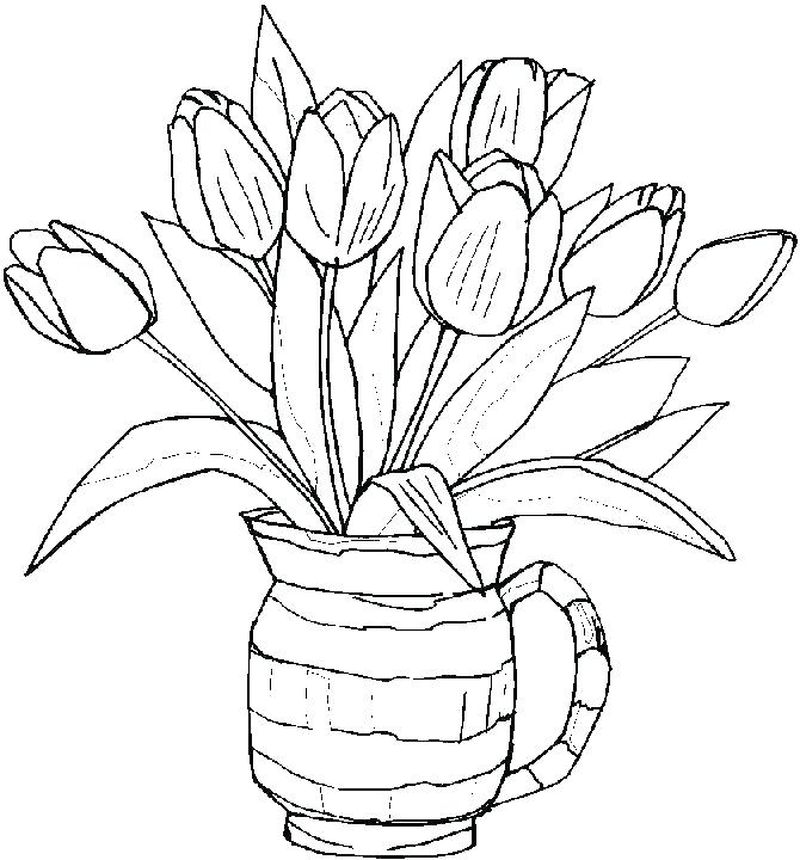 Flowers Coloring Pages Finished