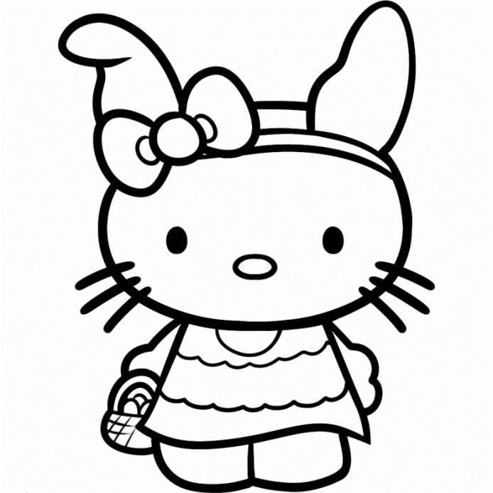 Gambar Sketsa Hello Kitty Hd
