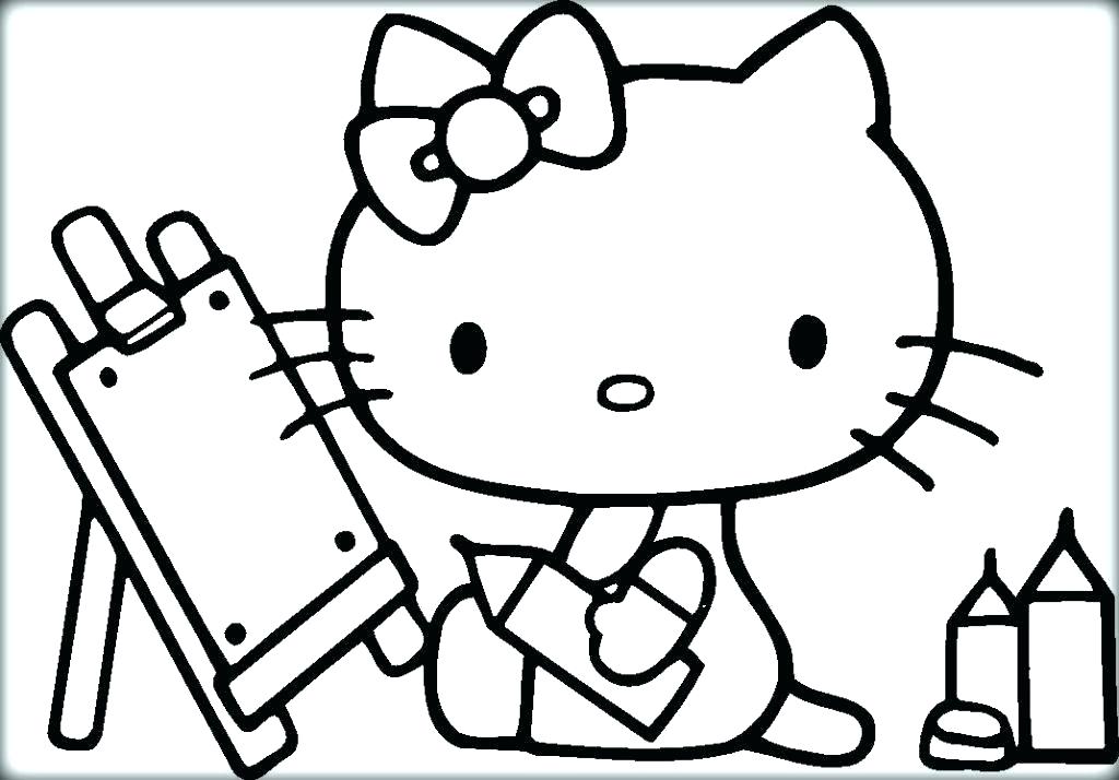 Gambar Sketsa Hello Kitty Mewarnai
