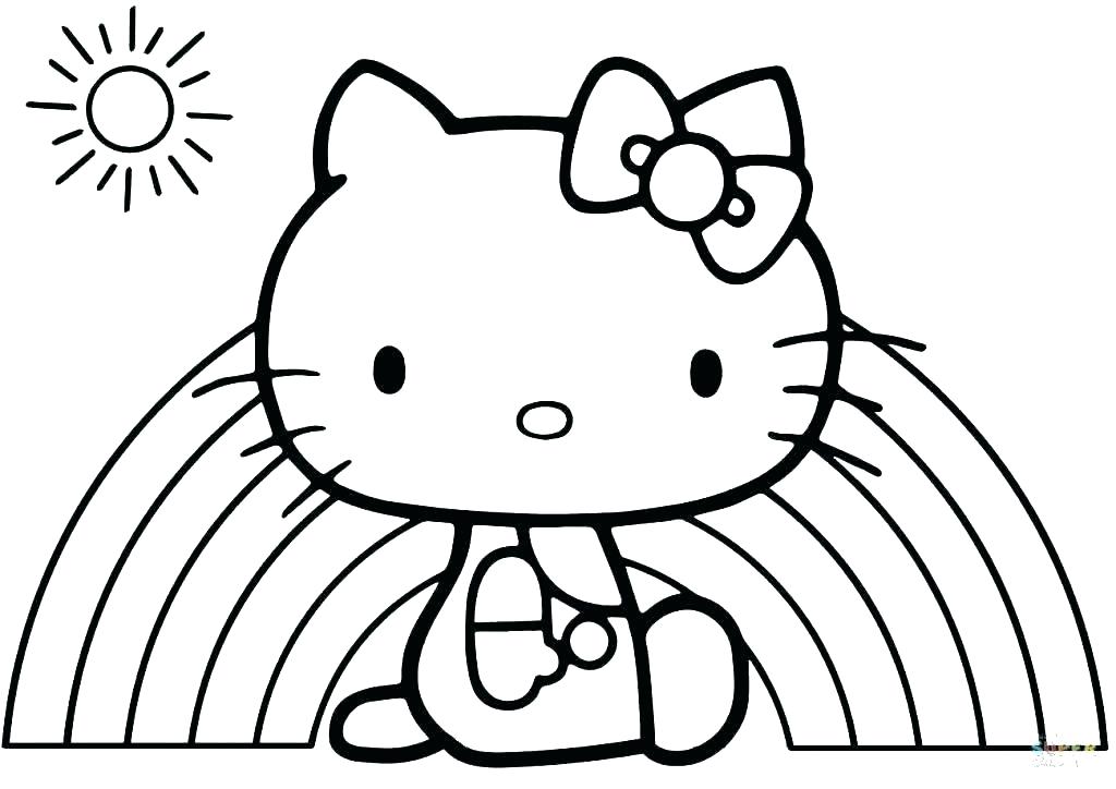 Gambar Sketsa Hello Kitty Untuk Diwarnai