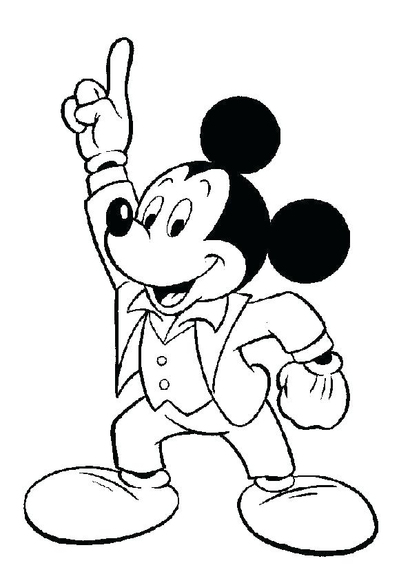 Gambar Sketsa Tokoh Mickey Mouse