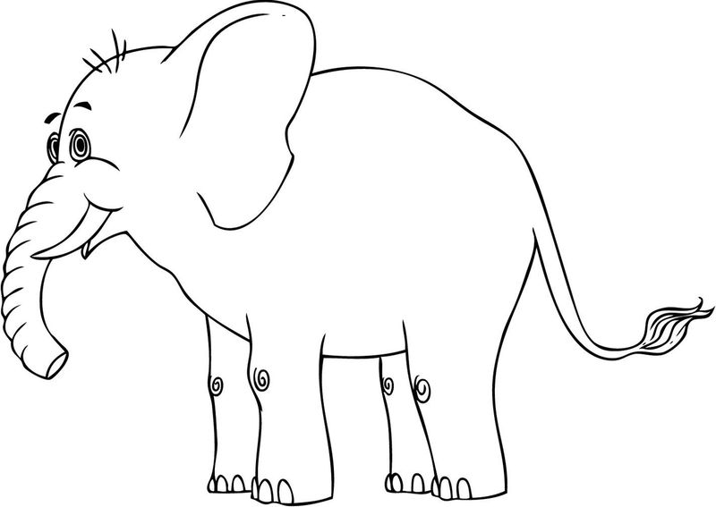 contoh gambar sketsa gajah