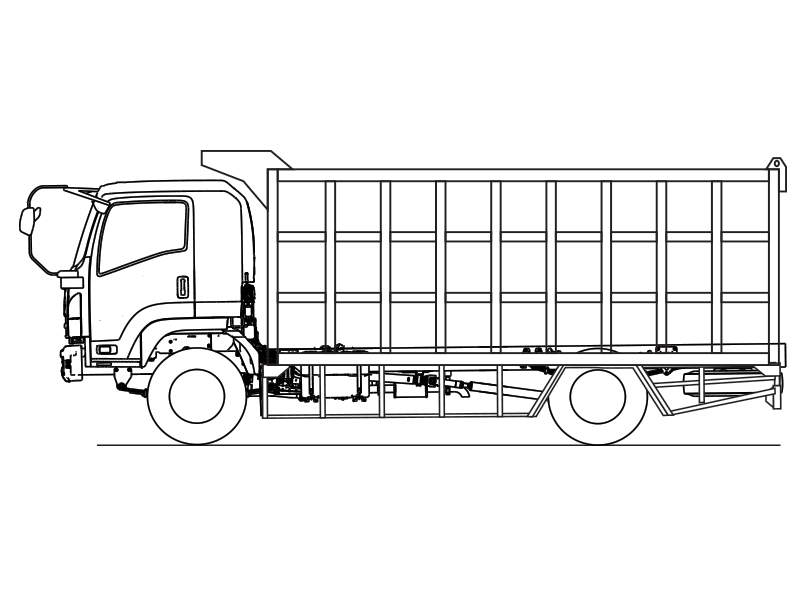 contoh gambar sketsa mobil truk png