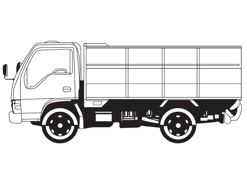 contoh gambar sketsa mobil truk