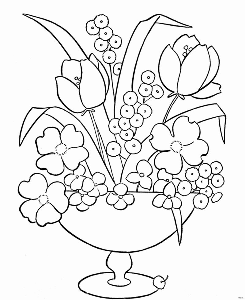contoh gambar sketsa vas bunga