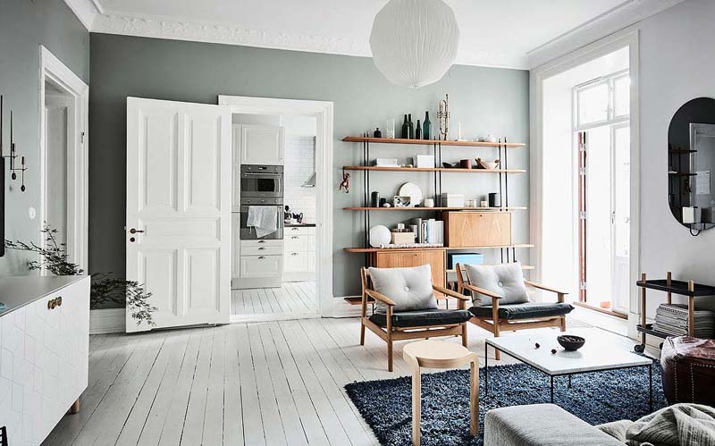 gambar gaya interior ruang keluarga ala skandinavia