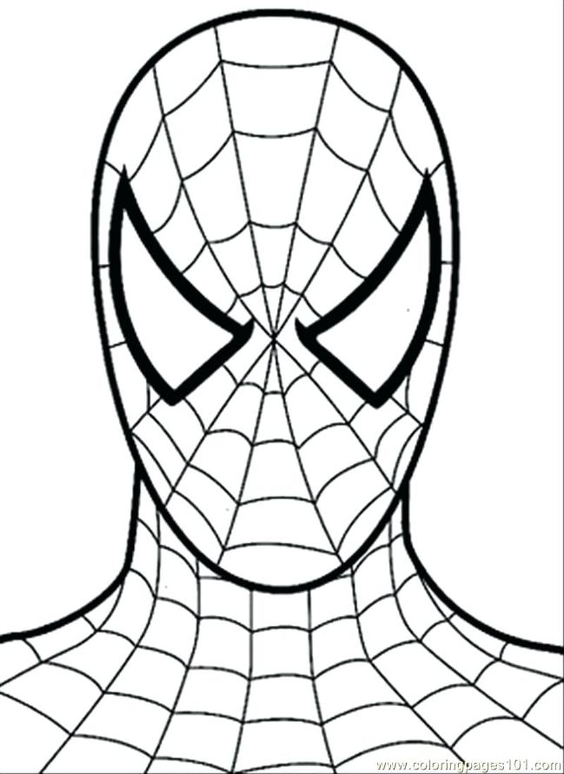 gambar muka sketsa spiderman
