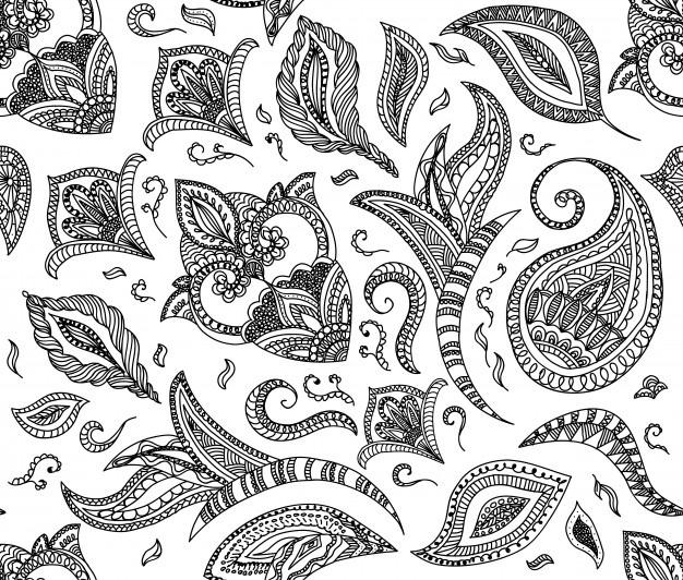 gambar sketsa batik bunga