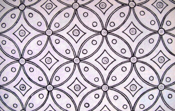 gambar sketsa batik geometris kawung