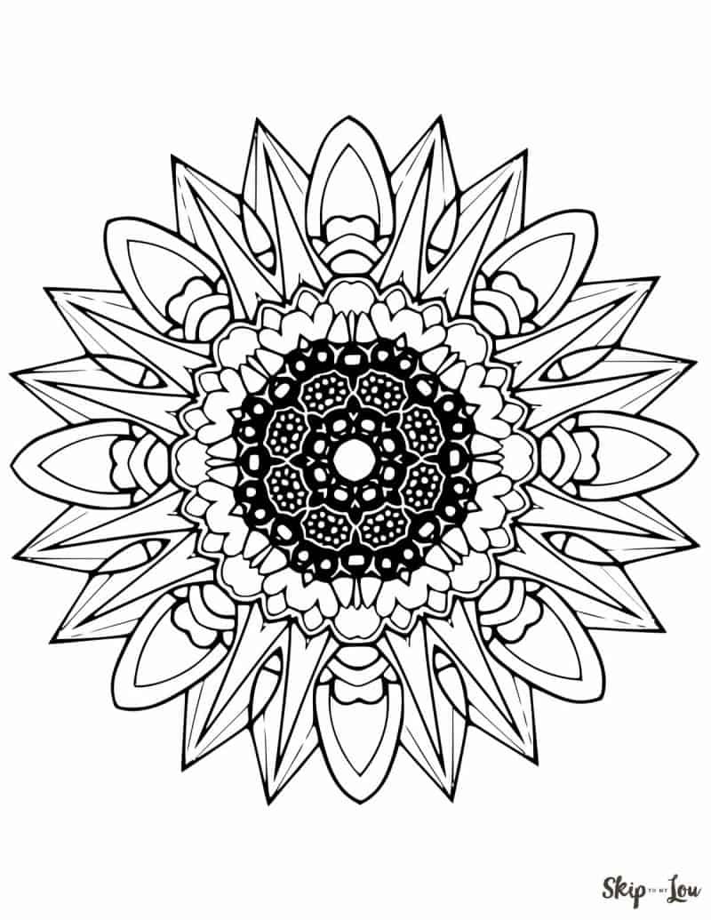 gambar sketsa bunga matahari mandala