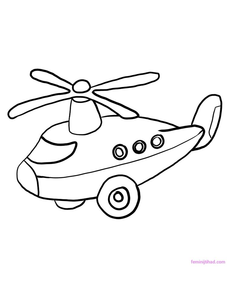 gambar sketsa helikopter kartun