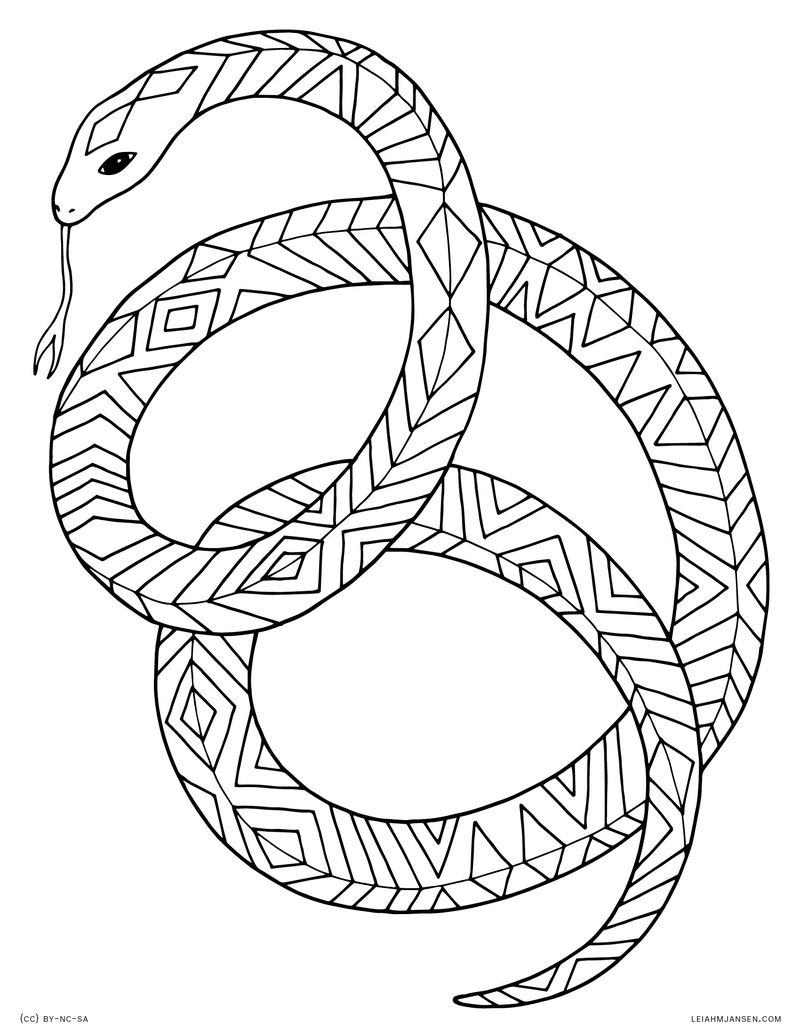 gambar sketsa hewan ular