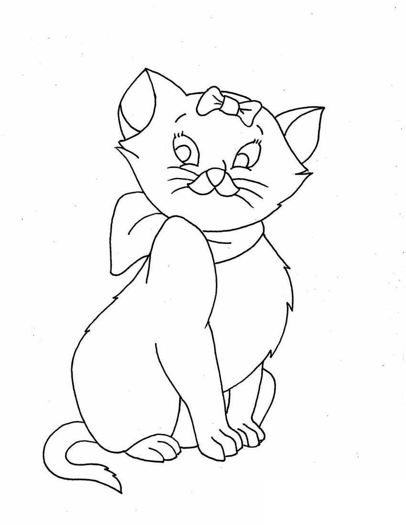 gambar sketsa kucing menggemaskan