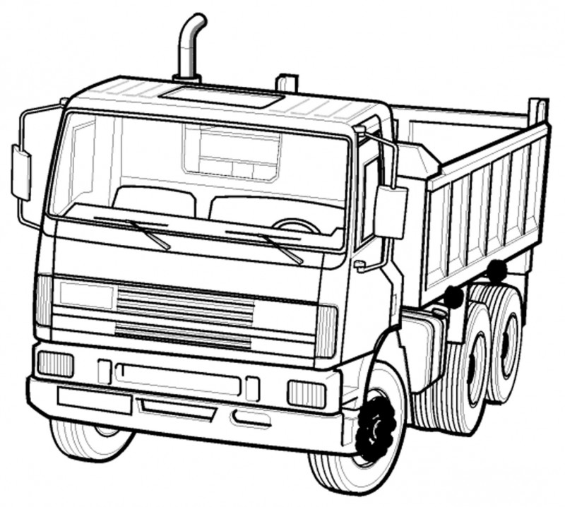 gambar sketsa mobil truk hd