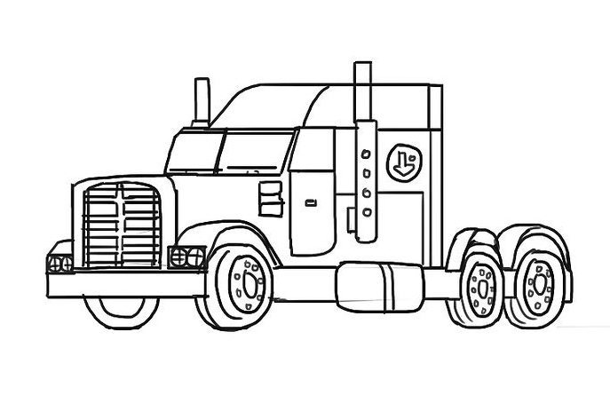 gambar sketsa mobil truk png hd