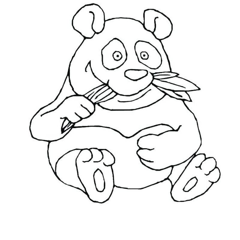 gambar sketsa panda makan