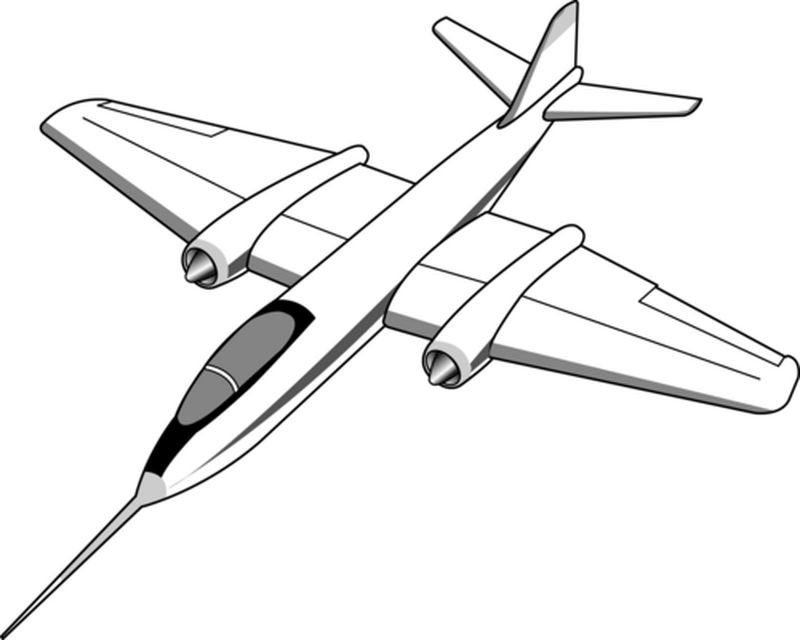 gambar sketsa pesawat jet