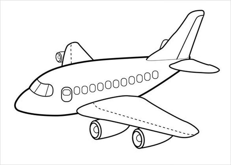 gambar sketsa pesawat terban untuk diwarnai
