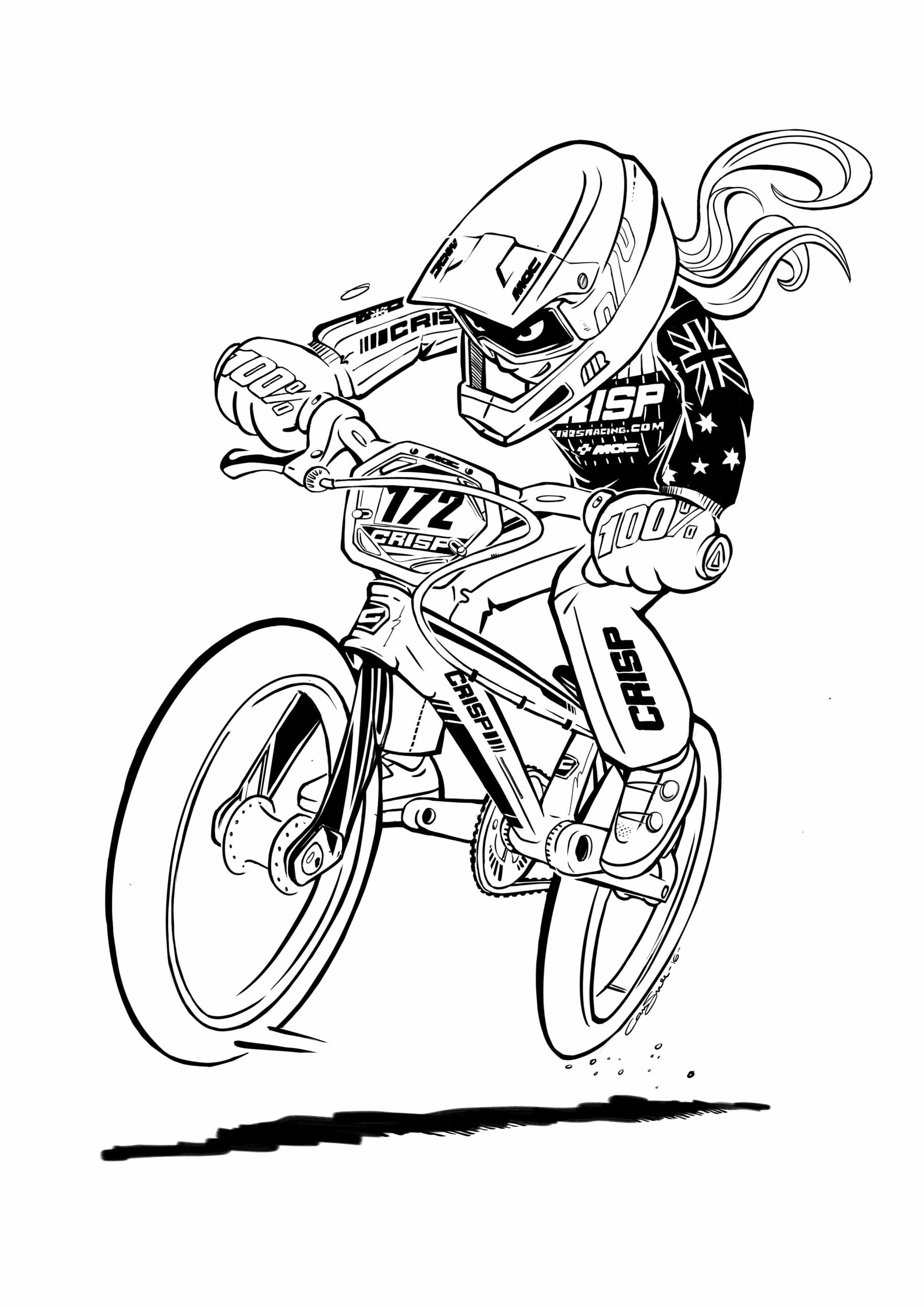 gambar sketsa sepeda BMC Kartun