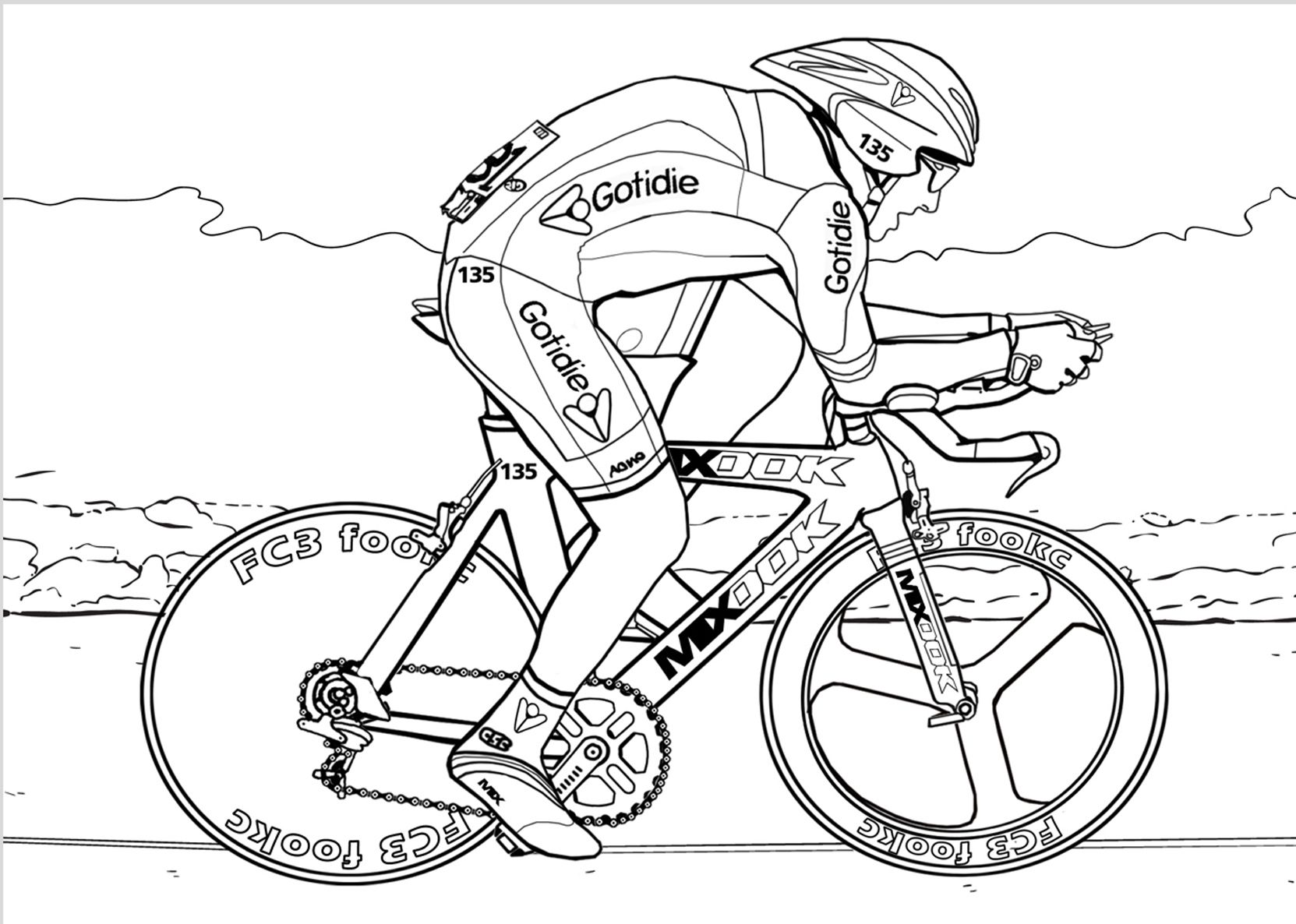 gambar sketsa sepeda balap hd