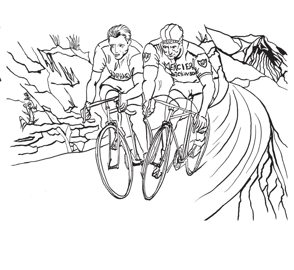 gambar sketsa sepeda balap