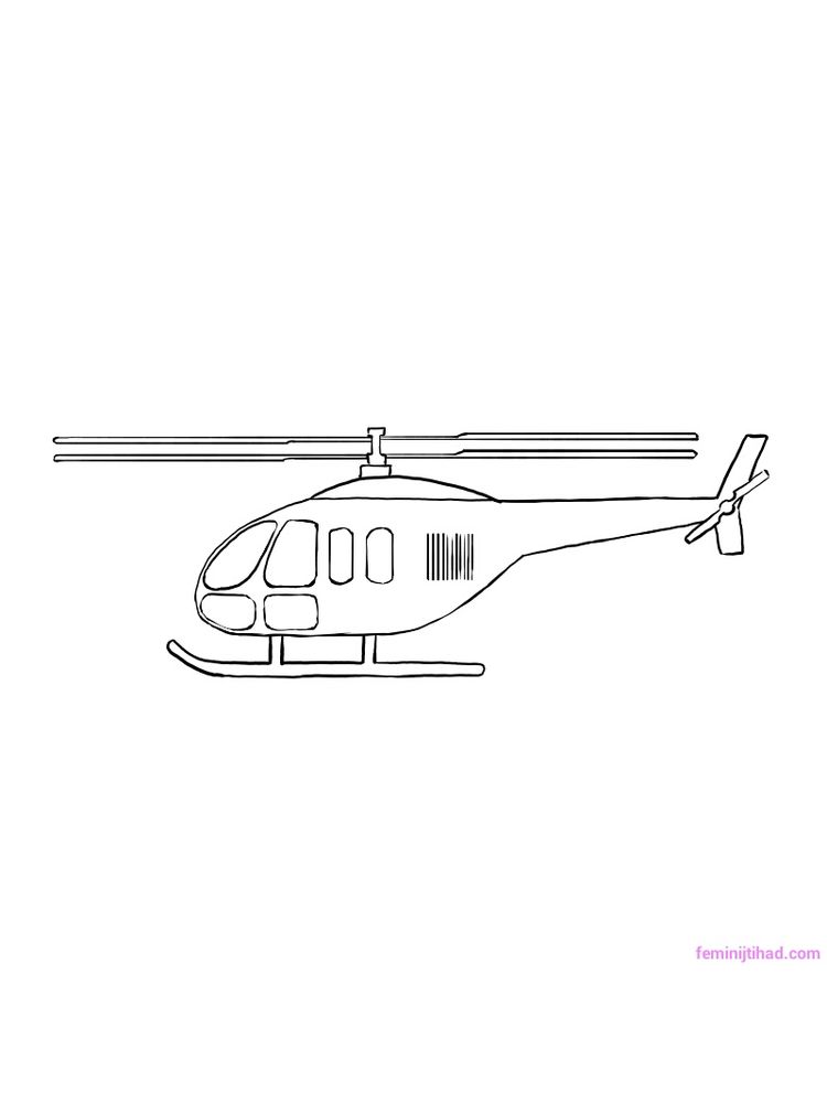 hd gambar sketsa helikopter untuk diwarnai
