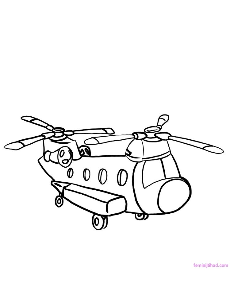 mewarnai gambar sketsa helikopter hd