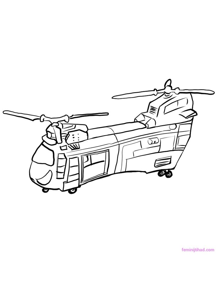 mewarnai gambar sketsa helikopter