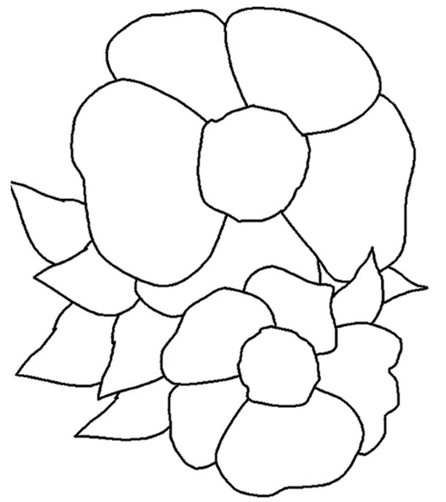 sketsa bunga mawar gambar