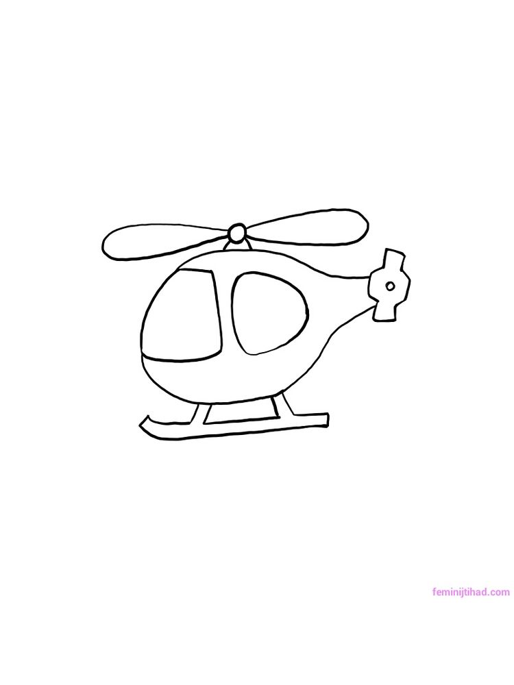 sketsa helikopter gambar kartun